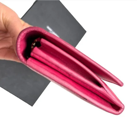 Yves Saint Laurent Pink caviar Leather Bi-fold Long Wallet - Picture 12 of 15